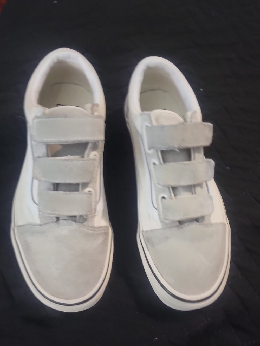 Vans Kids Light Gray Suede Velcro Sneakers - Picture 4 of 10